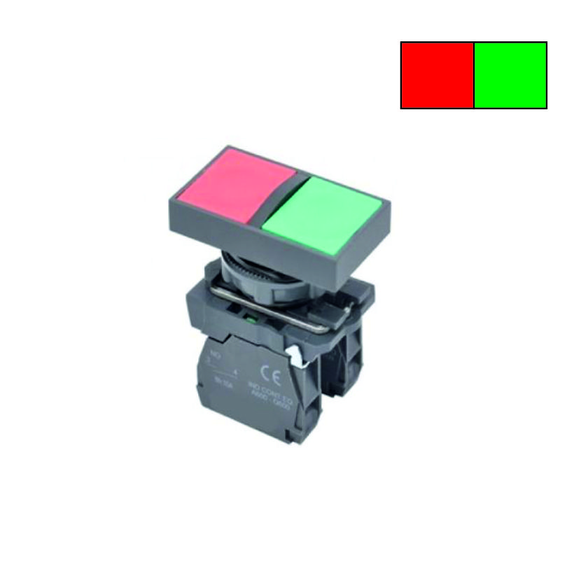 22mm Start/Stop Push Button 1NO/1NC Green/Red Weiller WL5-AL7325