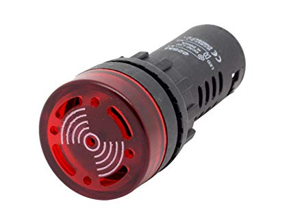 22mm LED Flashing Buzzer 90dB  24VAC/DC Red Weiller WL22-24MSD