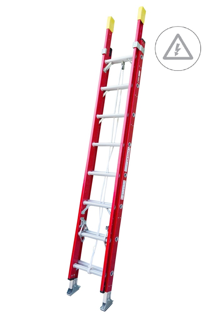 2x3=6m Fiber Insulated Rope Pulley Sliding Dielectric Ladder CÖMERT FSM-300