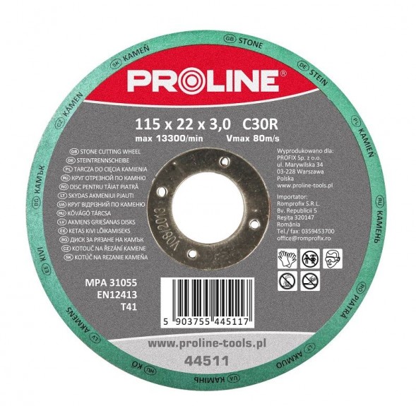 Beton üçün kəsmə diski, T41, 115X3.0X22C30R PROLINE 44511