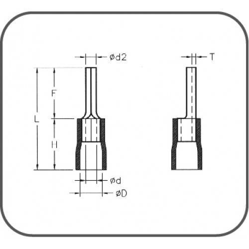 Pin Type Insulated Cable Terminals 4,00-6,00 (Yellow) TPI-106