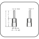 Pin Type Insulated Cable Terminals 4,00-6,00 (Yellow) TPI-106