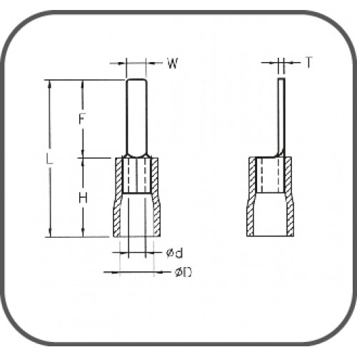 Blade Type Cable Terminalsu 4,00-6,00 (Yellow) TPBÇ-5018