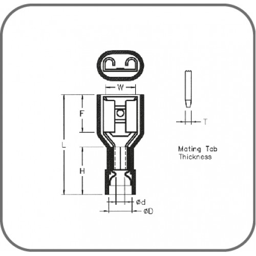 Fully Poliamid Insulated Female Disconnectors l 4,00-6,00 (Yellow) TPNFD-5638