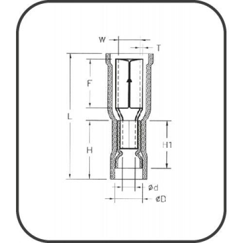 Female Terminals 4,00-6,00 (Yellow) TPBD-5050