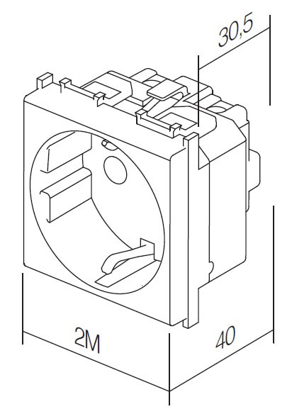 SOCKET SCHUKO+KS+COVER  TEM  VM11BB-B