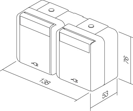 SOCKET SET SCHUKO DOUBLE HORIZ  TEM  CF10PW-U