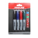 PERM.MARKERS "MINI" 4 PCS(BLACK,BLUE,RED,GREEN)CARD, PROLINE PROFİX CODE 38041