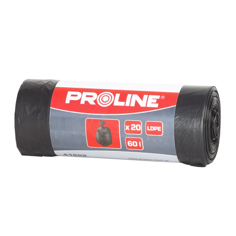 TRASH BAGS, LDPE, 60L, 20PCS ROLL, PROLINE PROFİX CODE 41202