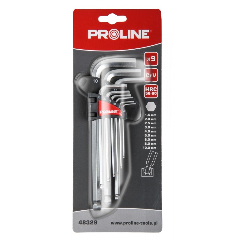 9PC  BALL END HEXAGON KEY SET 1.5; 2.0; 2.5; 3.0; 4.0; 5.0; 6.0; 8.0; 10.0  PROFIX Code 48329