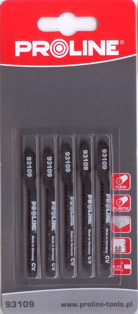 JIG SAW BLADE, WOOD, 50*75 12TPI-2.00MM B 5 PCS, PROLINE Profix code 93109
