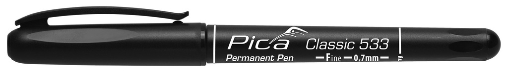 Permanent-Pen 'F' black, round tip, 0,7mm Pica  533/46