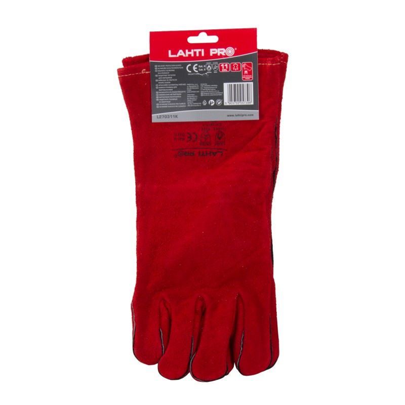 GLOVES LEATHER, WELDING, L270311P, CARD, "11", CE, LAHTI Profix code L270311K