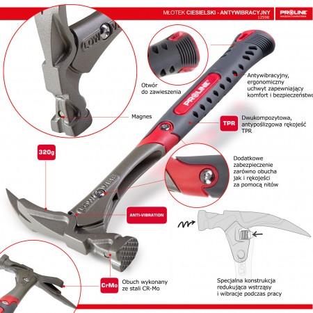 ROOFING HAMMER 320G "ANTI-VIBE" PROLINE 12598