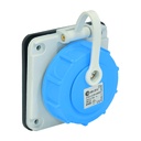 1x16A / IP68 - 220V Panel Mount Socket Outlet (Straight) - 75x75 base 3101-375-0900 TP ELECTRIC