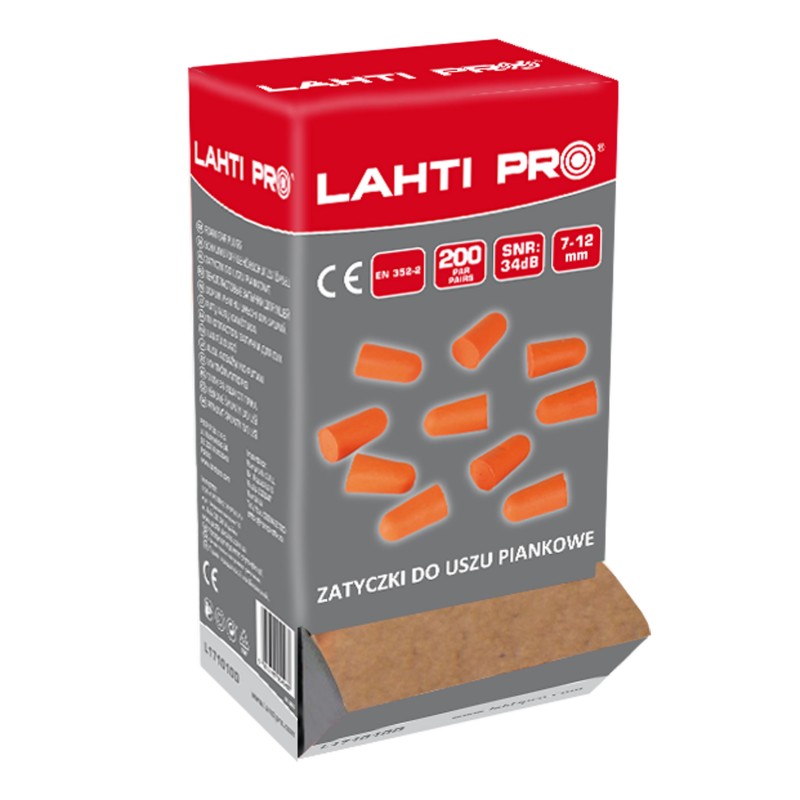 EARPLUGS, FOAM, L171010P, 200 PAIRS, DISP., CE, LAHTI PROFİX CODE L171010D