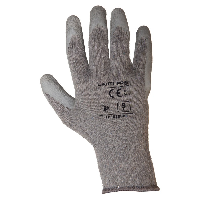 GLOVES LATEX GREY L210310P, 12 PAIRS, "10", CE, LAHTI PROFİX CODE L210310W