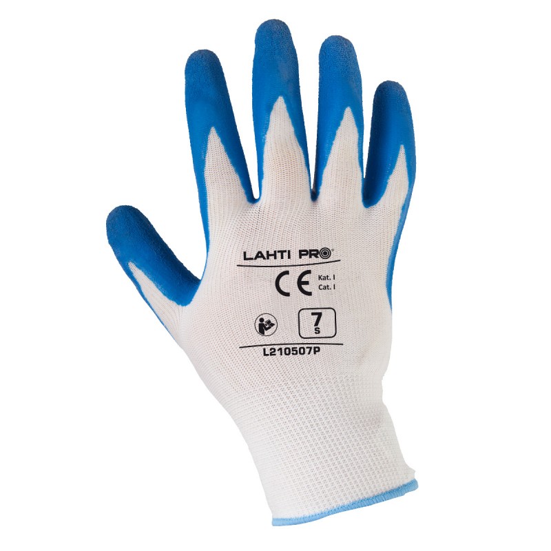 GLOVES LATEX BLUE-WHITE L210510P, 12 PAIRS, "10", CE, LAHTI PROFİX CODE L210510W