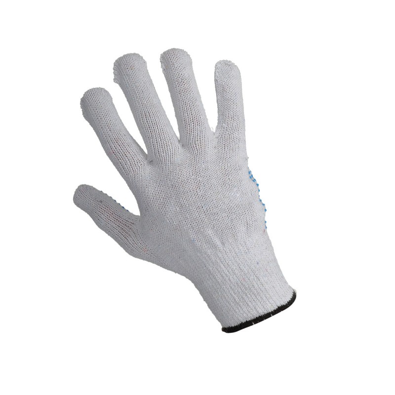 GLOVES DOTTED WHITE-BLUE L240410P, 12 PAIRS, "10", CE, LAHTI PROFİX CODE L240410W