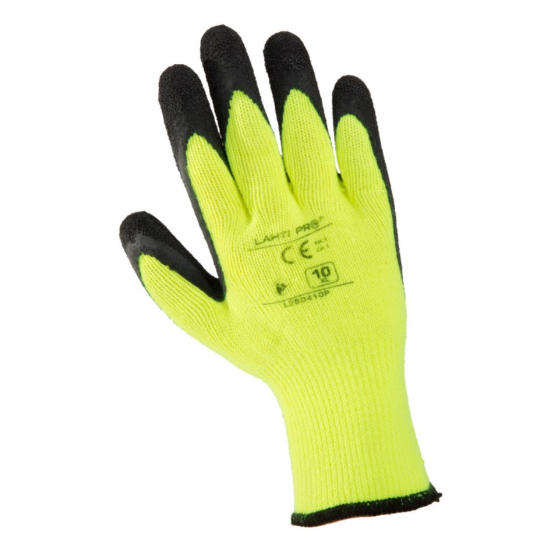 GLOVES WINTER BLACK-YELLOW L250410P, CARD, "10", CE, LAHTI PROFİX CODE L250410K