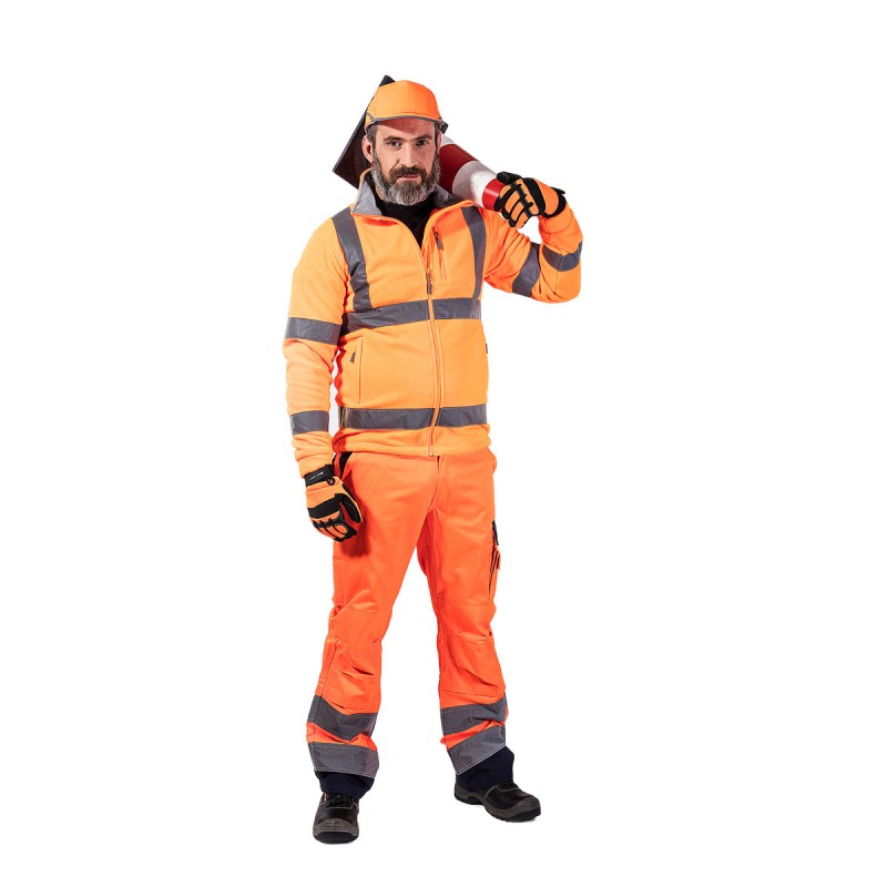 HIGH VISIBILITY FLEECE JACKET ORANGE, "M", CE, LAHTI PROFİX CODE L4011002