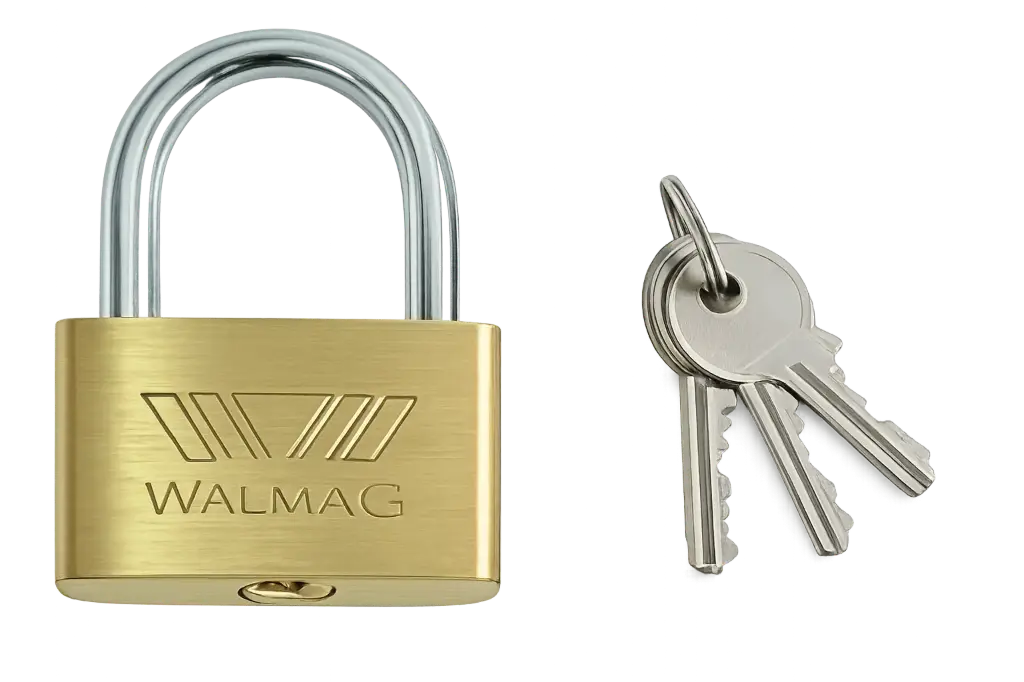BRASS THIN PADLOCK 20MM CHROME PLATED SHACKLE. 3 KEYS. PROFIX 24020K