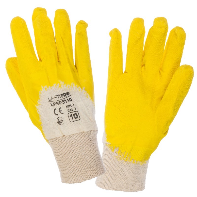 GLOVES LATEX YELL-WHITE L211410P, 12 PAIRS, "10", CE, LAHTI PROFİX CODE L211410W