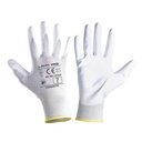 GLOVES PU ANTISTAT. WHITE L230409P, CARD, "9", CE, LAHTI PROFIX L230409K