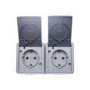 SOCKET SET SCHUKO DOUBLE HORIZ  TEM  CF10PW-U