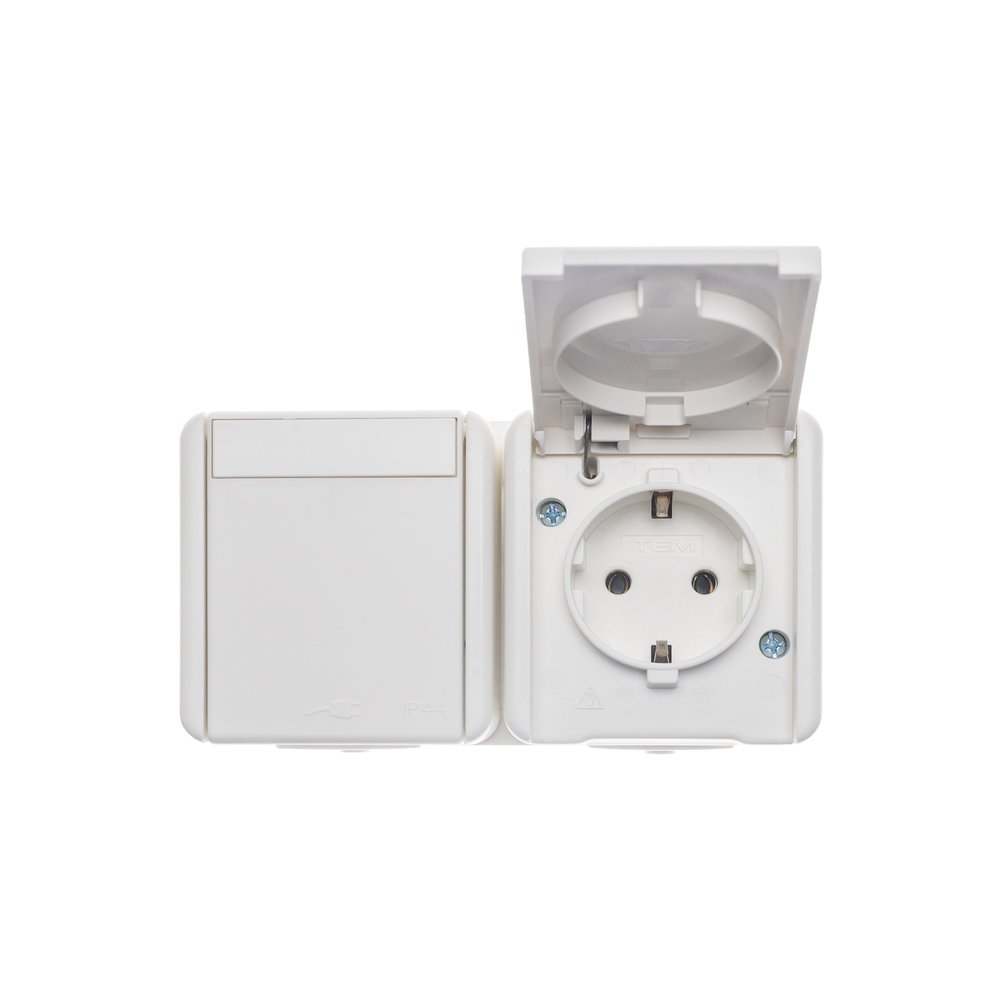 SOCKET SET SCHUKO DOUBLE HORIZ  TEM  CF10GY-U