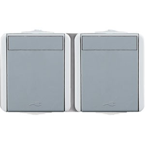 SOCKET SET SCHUKO DOUBLE HORIZ  TEM  CF14GY-U