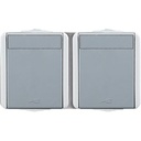 SOCKET SET SCHUKO DOUBLE HORIZ  TEM  CF14GY-U