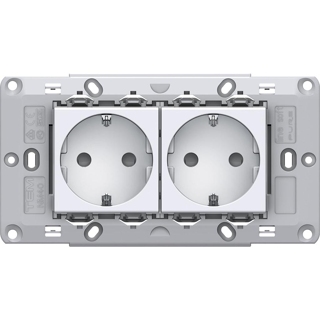 SOCKETS SET 2x SCHUKO TEM CM10PW-U | www.megaaz.com