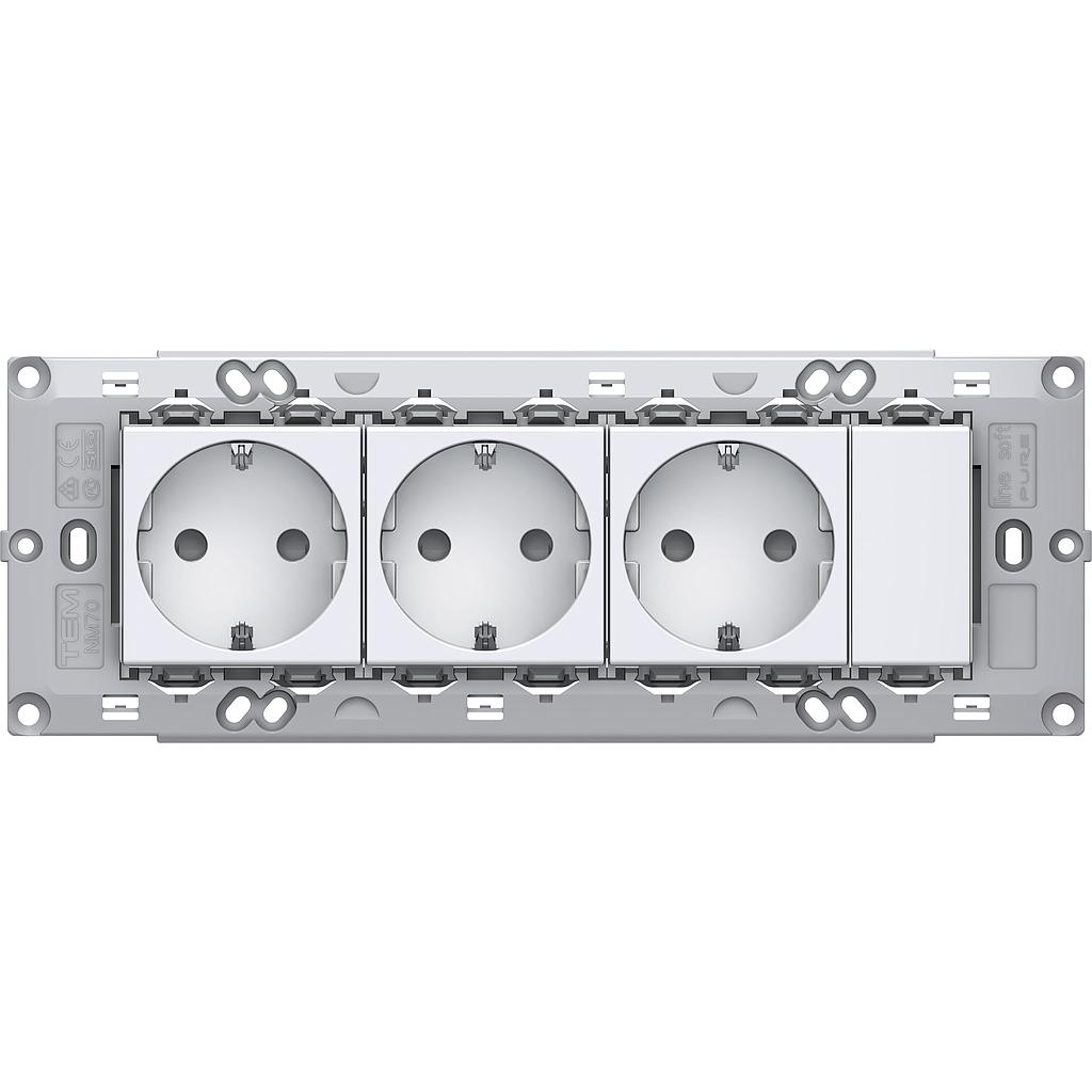 SOCKETS SET 3x SCHUKO  TEM  CM11PW-U