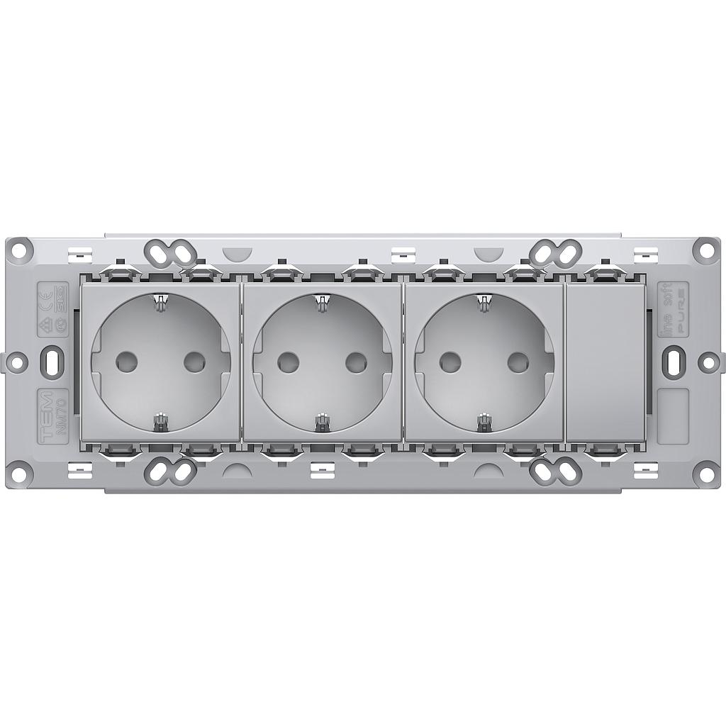 РОЗЕТКАS НАБОР 3x ЗАЗЕМЛЕННЫЙ  TEM  CM11ES-U