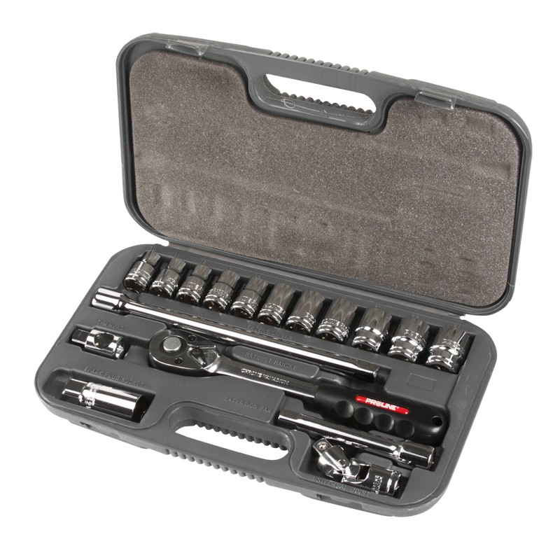 17 PC SOCKET SET 1/2" DRIVE 10-24MM PROLINE 18717