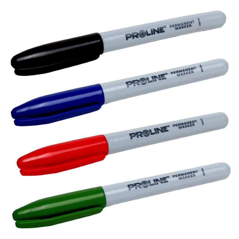 PERM. MARKER "ROUND", 4 COLORS, PROLINE 38033