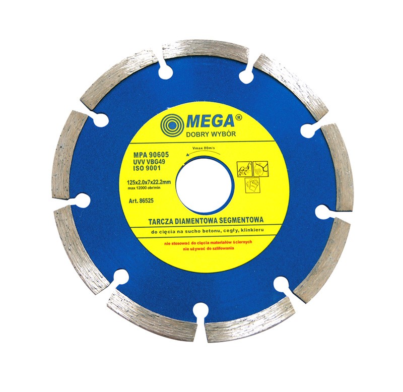 Beton kəsmə diski - 125*2.0*7.0*22.2 kod 86525