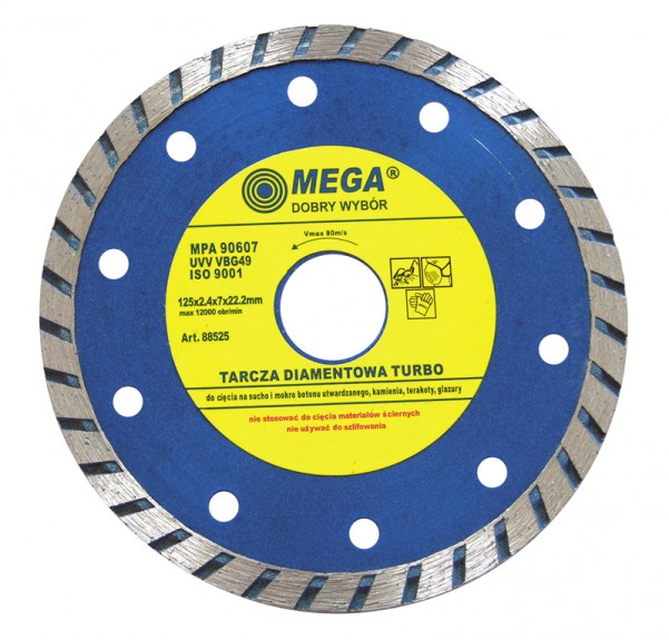 Möhkəm almaz beton kəsmə diski MEGA - 125*2.4*7.0*22.2 kod 88525h