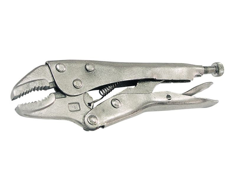 LOCK GRIP PLIERS 180MM. ROUNDED JAWS. PLIERS NICKEL PLATED. Code 28218