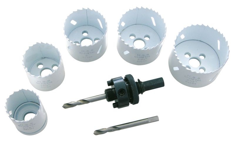 7 PCS -HOLE SAW UNITS - 2 LEAD UNIT - 19-68 MM.code:26437