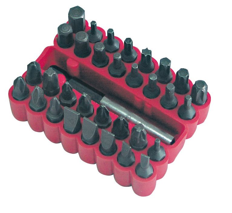 33PCS STANDARD BIT SET CV STEEL PACKED IN SLIDING CARD code : 10734