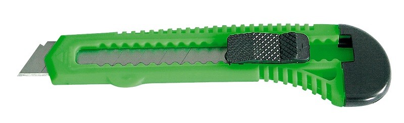 150MM UTILITY KNIFE 18MM YELLOW BODY WITH BLACK END AND LOCKING  PUSH BUTTON code:30018H