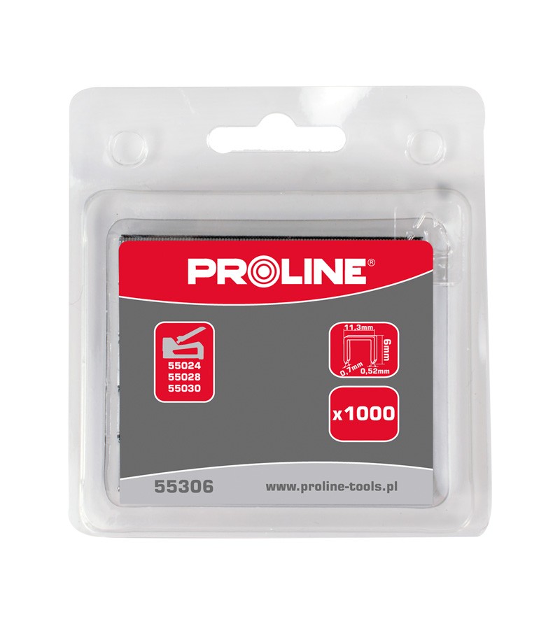 СТЭПЛЕР 6MM,  ТИП 53, ПО 1000 ШТ. В КАРТОННОЙ КОРОБКЕ   PROLINE, код : 55306
