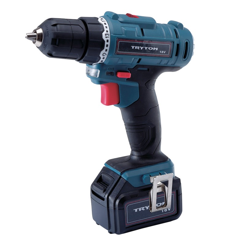 CORDLESS DRILL 18V, LI-ION, 2 BAT, 3-5H CHARGER TRYTON TFV18B2