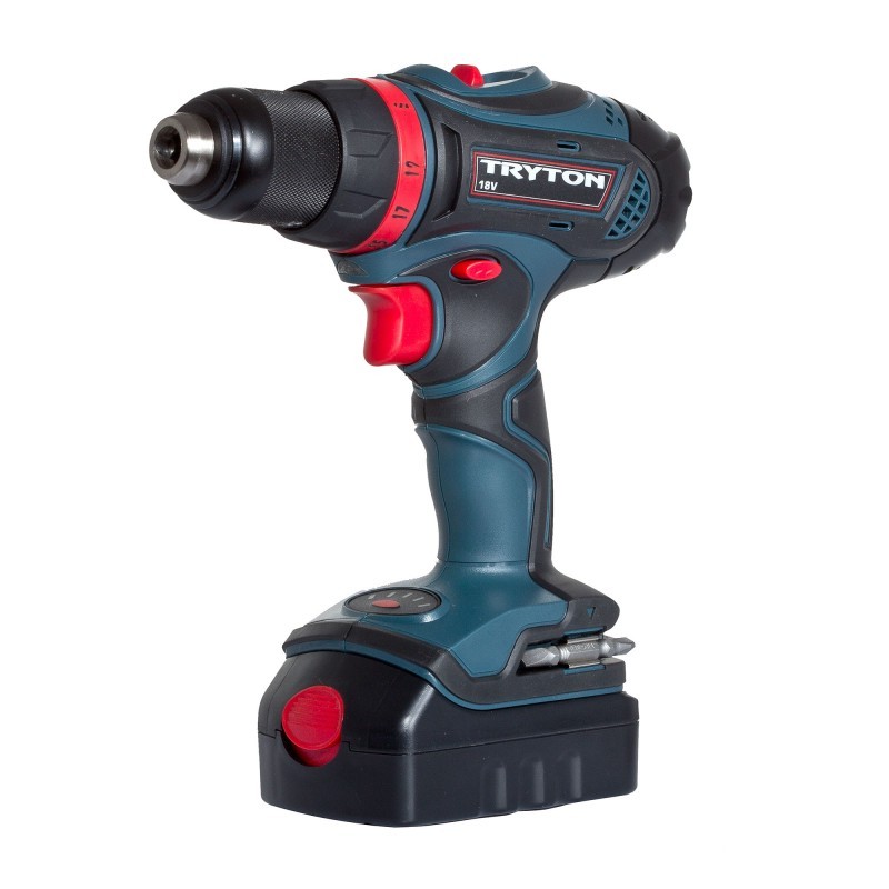 CORDLESS DRILL 18V, 2 BAT. 1.5Ah LI-ION, 2 GEARS, TRYTON TXV18LK2