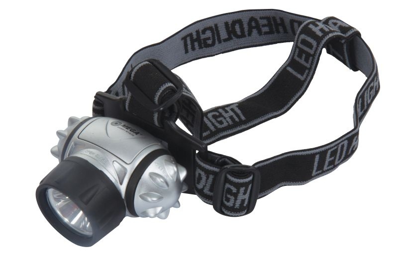 ГОЛОВНОЙ ФОНАРЬ LED 1W 3XAAA 50/100/СЕРЕБРИСТОЕ СВЕРКАНИЕ MEGA код :51024