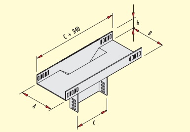 VERTICAL TEE  W:50mm. H:50mm. T:1mm code GDTD-5/5 PG GERSAN