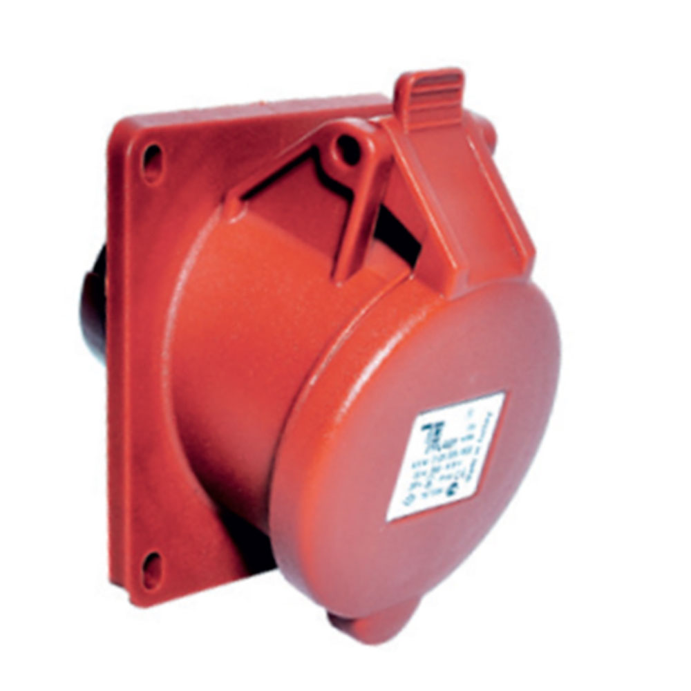 4x16A / IP 44 -  Panel Mount Socket Outlet (Angled) code 3122-309-1600 TP ELECTRIC