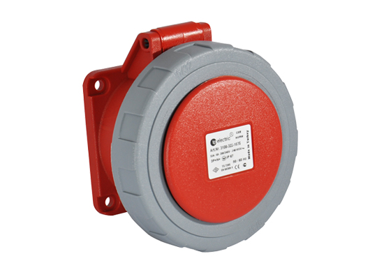 5x16A / IP 67 - Avadanlıq rozetkası (düz) (sabit flanşlı) (70x70) kod 3106-321-1670 TP ELECTRIC 